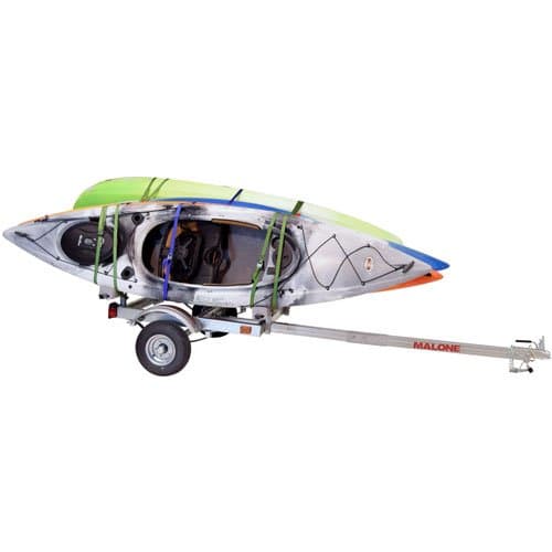 Malone EcoLight Trailer with Kayak Stacker Carries 4 Kayaks